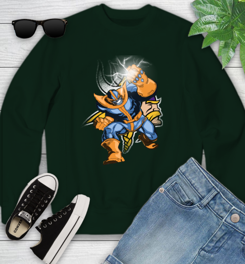 Minnesota Vikings NFL Football Thanos Avengers Infinity War Marvel Youth Sweatshirt 9