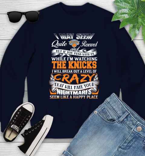 New York Knicks NBA Basketball Don't Mess With Me While I'm Watching My Team Youth Sweatshirt 2