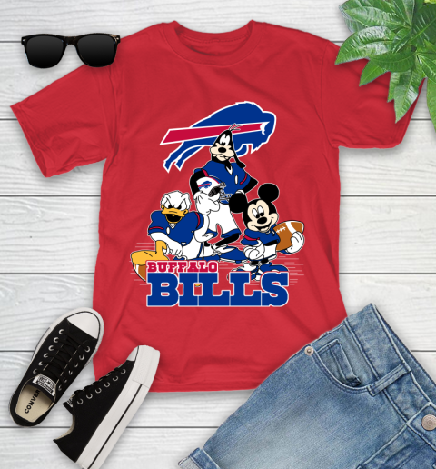 NFL Buffalo Bills Mickey Mouse Donald Duck Goofy Football Shirt Youth T-Shirt 28
