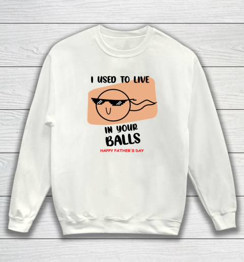 I Used To Live In Your Balls Father's Funny Birthday For Dad Sweatshirt