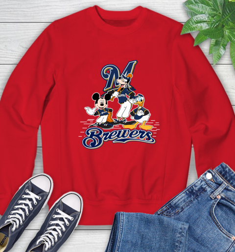 MLB Milwaukee Brewers Mickey Mouse Donald Duck Goofy Baseball T Shirt Sweatshirt 10