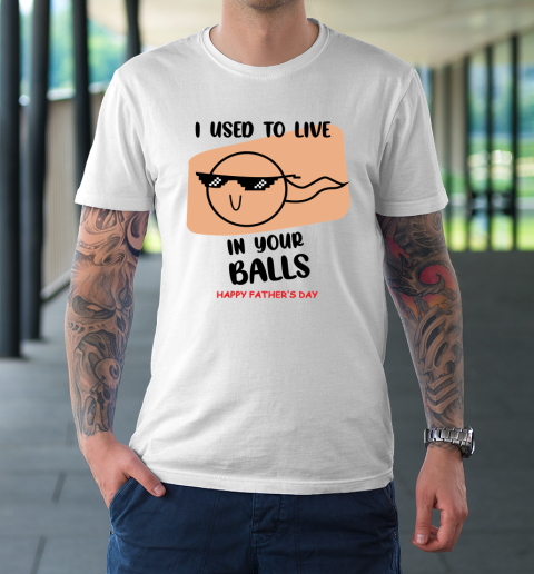 I Used To Live In Your Balls Father's Funny Birthday For Dad T-Shirt