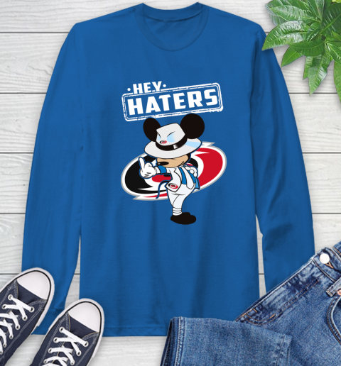NHL Hey Haters Mickey Hockey Sports Carolina Hurricanes Long Sleeve T-Shirt 10