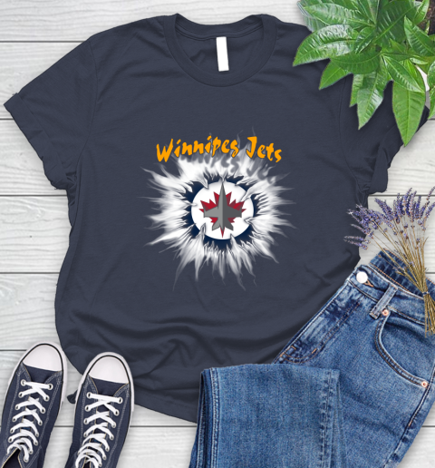 Winnipeg Jets NHL Hockey Adoring Fan Rip Sports Women's T-Shirt 14