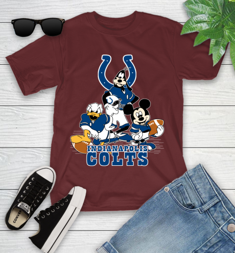 NFL Indianapolis Colts Mickey Mouse Donald Duck Goofy Football Shirt Youth T-Shirt 14