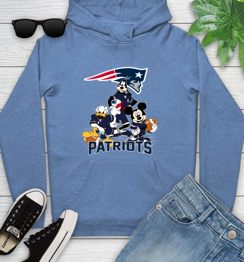 NFL New England Patriots Mickey Mouse Donald Duck Goofy Football Shirt Youth Hoodie 13