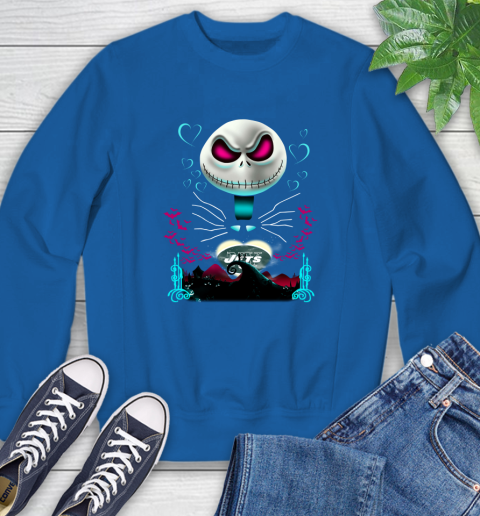 NFL New York Jets Jack Skellington Sally The Nightmare Before Christmas Football Sweatshirt 9