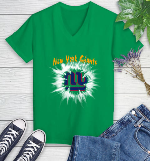 New York Giants NFL Football Adoring Fan Rip Sports Women's V-Neck T-Shirt 5