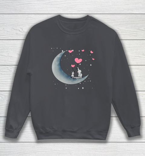Heart Balloon Elephant Vintage Valentine Mom Crescent Moon Sweatshirt 9