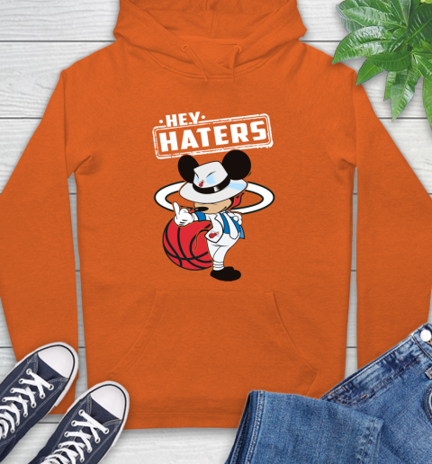 NBA Hey Haters Mickey Basketball Sports Miami Heat Hoodie 4