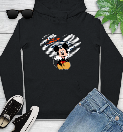 NFL Denver Broncos The Heart Mickey Mouse Disney Football T Shirt_000 Youth Hoodie