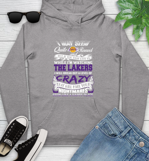Los Angeles Lakers NBA Basketball Don't Mess With Me While I'm Watching My Team Youth Hoodie 6