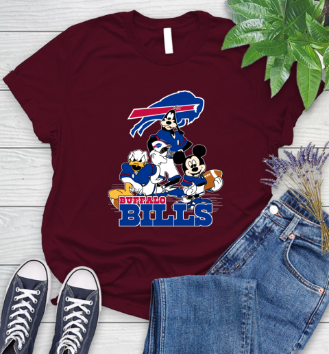 NFL Buffalo Bills Mickey Mouse Donald Duck Goofy Football Shirt Women's T-Shirt 7