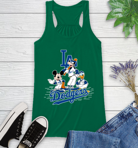 MLB Los Angeles Dodgers Mickey Mouse Donald Duck Goofy Baseball T Shirt Racerback Tank 6