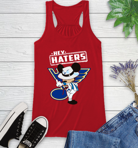 NHL Hey Haters Mickey Hockey Sports St.Louis Blues Racerback Tank 5