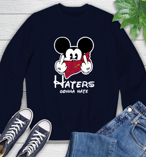 MLB Atlanta Braves Haters Gonna Hate Mickey Mouse Disney Baseball T Shirt_000 Sweatshirt 2
