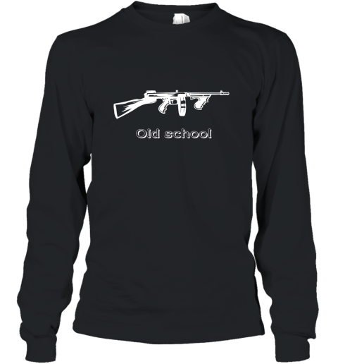Old School Thompson Machine Gun logo Mafia Shirt Long Sleeve