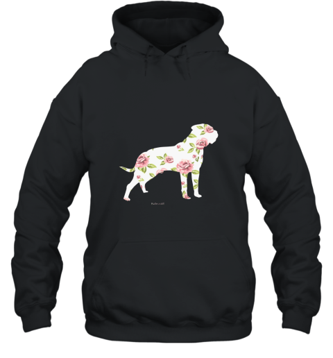 Bullmastiff Roses Shirt. Bullmastiff Dog art gifts AN Hooded