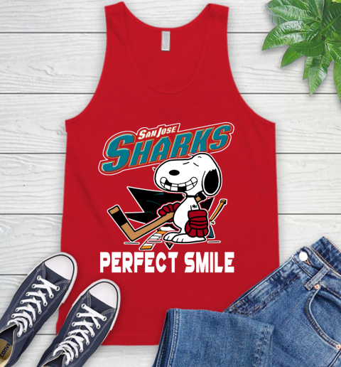NHL San Jose Sharks Snoopy Perfect Smile The Peanuts Movie Hockey T Shirt Tank Top 5