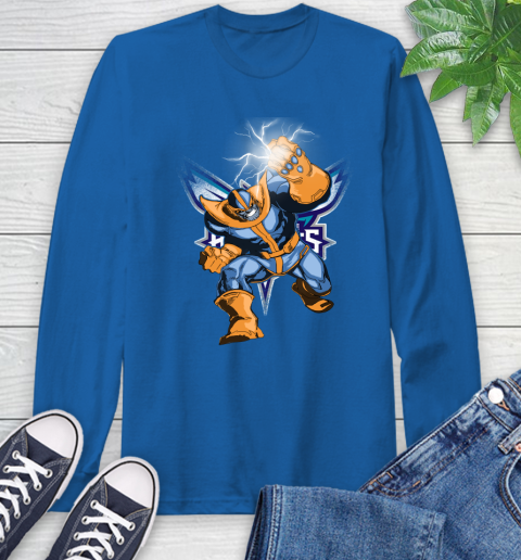 Charlotte Hornets NBA Basketball Thanos Avengers Infinity War Marvel Long Sleeve T-Shirt 10