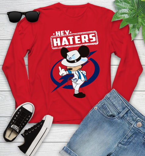NHL Hey Haters Mickey Hockey Sports Tampa Bay Lightning Youth Long Sleeve 11