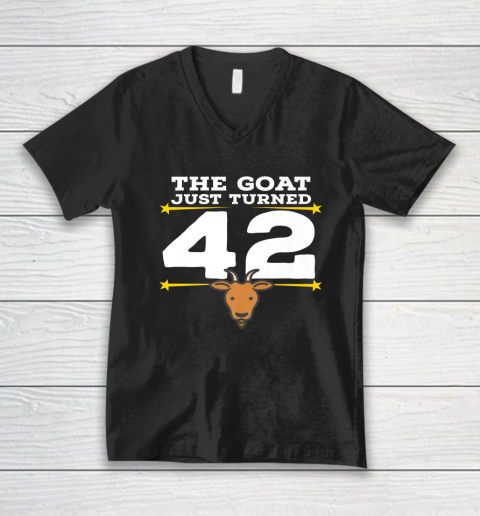The Goat Just Turned 42 42nd Birthday Goat V-Neck T-Shirt 7