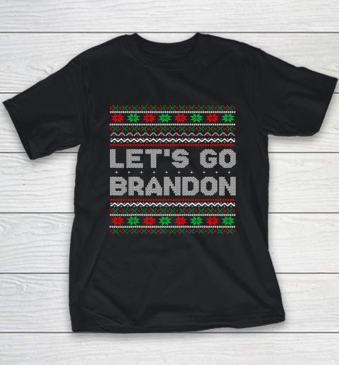 Let's Go Brandon Impeach Biden Liberal Chant Ugly Christmas Youth T-Shirt