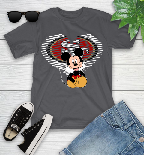 NFL San Francisco 49ers The Heart Mickey Mouse Disney Football T Shirt_000 Youth T-Shirt 6