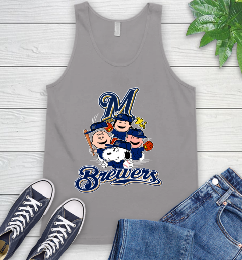 MLB Milwaukee Brewers Snoopy Charlie Brown Woodstock The Peanuts Movie Baseball T Shirt_000 Tank Top 3