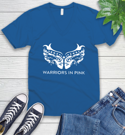 Ford cares warriors in pink shirt V-Neck T-Shirt 5