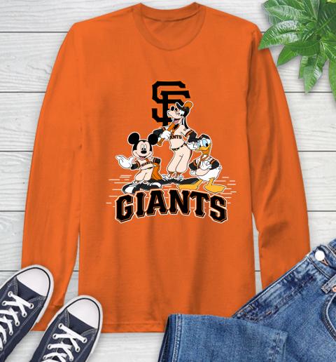 MLB San Francisco Giants Mickey Mouse Donald Duck Goofy Baseball T Shirt Long Sleeve T-Shirt 4