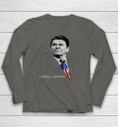 I Smell Hippies Ronald Reagan Conservative Long Sleeve T-Shirt 4