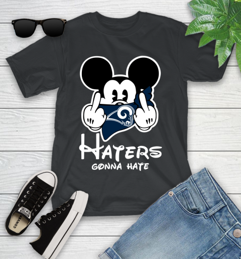 NFL Los Angeles Rams Haters Gonna Hate Mickey Mouse Disney Football T Shirt Youth T-Shirt