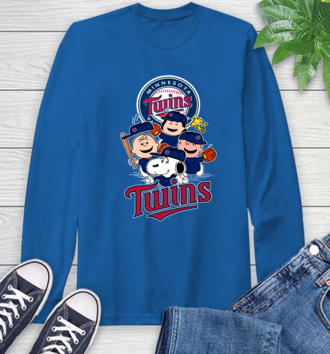 MLB Minnesota Twins Snoopy Charlie Brown Woodstock The Peanuts Movie Baseball T Shirt_000 Long Sleeve T-Shirt 10