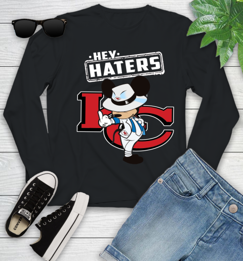 NFL Hey Haters Mickey Football Sports Kansas City Chiefs Youth Long Sleeve