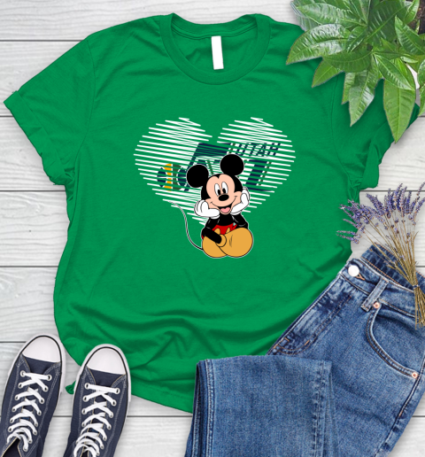 NBA Utah Jazz The Heart Mickey Mouse Disney Basketball Women's T-Shirt 9