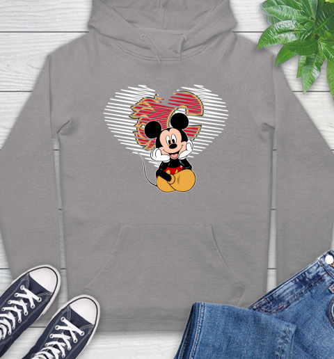 NHL Calgary Flames The Heart Mickey Mouse Disney Hockey Hoodie 6