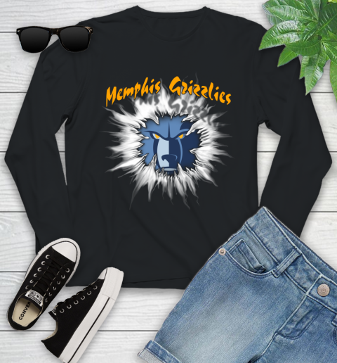 Memphis Grizzlies NBA Basketball Rip Sports Youth Long Sleeve