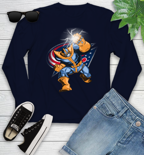 Columbus Blue Jackets NHL Hockey Thanos Avengers Infinity War Marvel Youth Long Sleeve 2