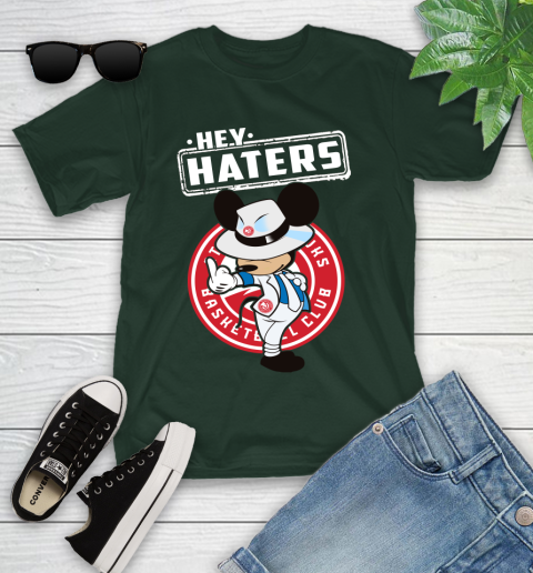 NBA Hey Haters Mickey Basketball Sports Atlanta Hawks Youth T-Shirt 5