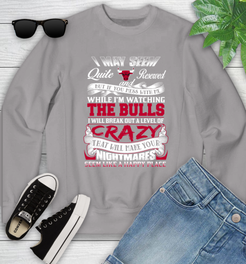 Chicago Bulls NBA Basketball Don't Mess With Me While I'm Watching My Team Youth Sweatshirt 3
