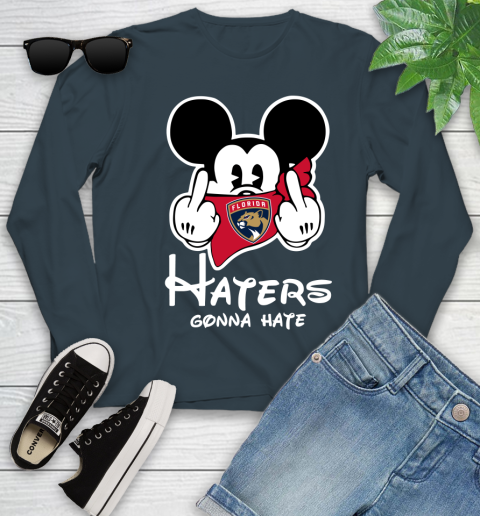 NHL Florida Panthers Haters Gonna Hate Mickey Mouse Disney Hockey T Shirt Youth Long Sleeve 9