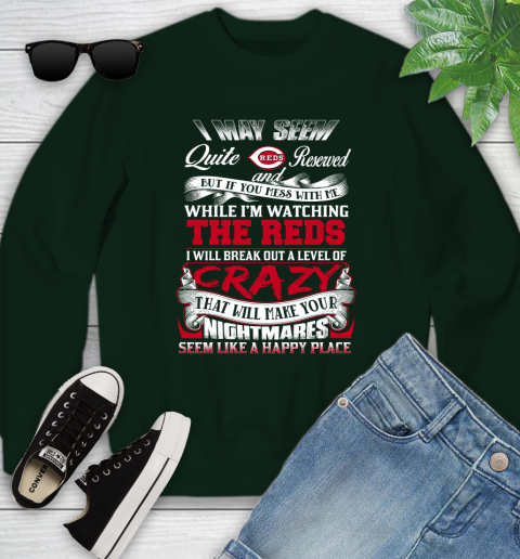 Cincinnati Reds MLB Baseball Don't Mess With Me While I'm Watching My Team Youth Sweatshirt 9