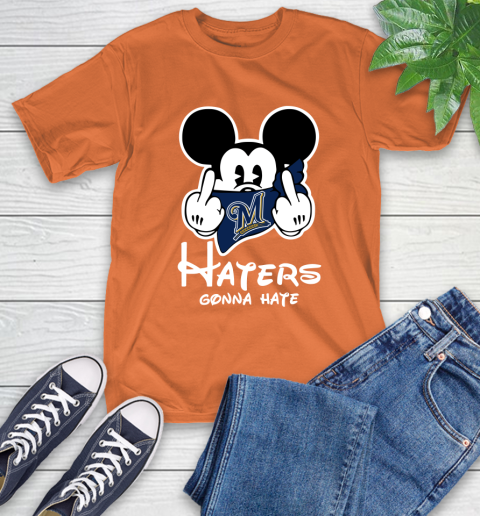 MLB Milwaukee Brewers Haters Gonna Hate Mickey Mouse Disney Baseball T Shirt_000 T-Shirt 4