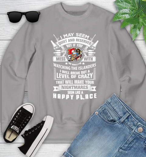 New York Islanders NHL Hockey Don't Mess With Me While I'm Watching My Team Sports Youth Sweatshirt 3