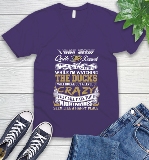 Anaheim Ducks NHL Hockey Don't Mess With Me While I'm Watching My Team V-Neck T-Shirt 9
