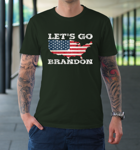 Let's Go Brandon Joe Biden Chant Impeach Biden USA Flag FJB T-Shirt 3