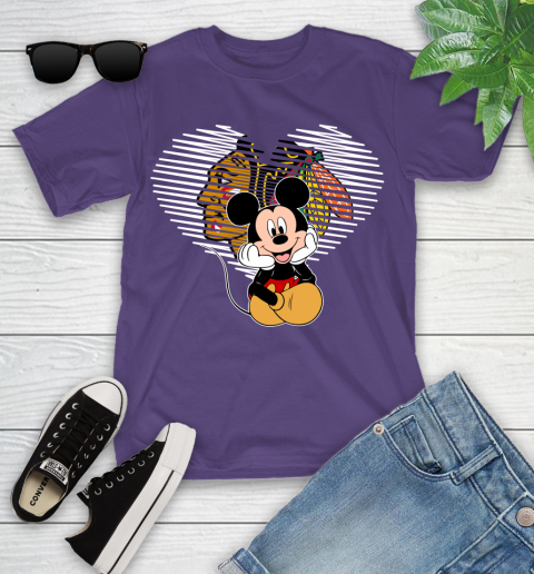 NHL Chicago Blackhawks Carolina Hurricanes The Heart Mickey Mouse Disney Hockey Youth T-Shirt 3