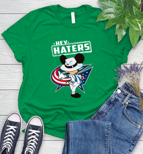 NHL Hey Haters Mickey Hockey Sports Columbus Blue Jackets Women's T-Shirt 9