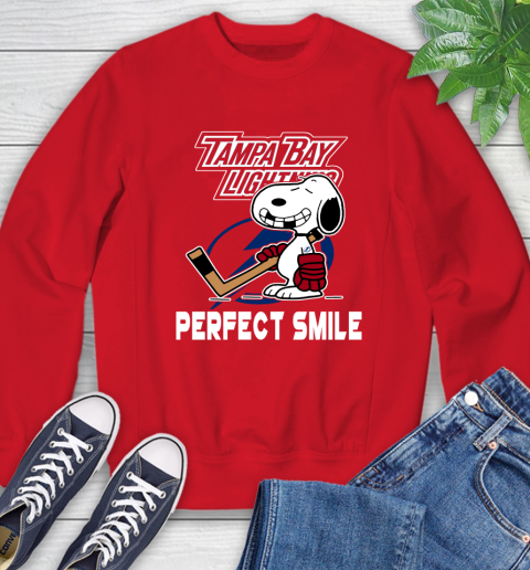 NHL Tampa Bay Lightning Snoopy Perfect Smile The Peanuts Movie Hockey T Shirt Sweatshirt 10